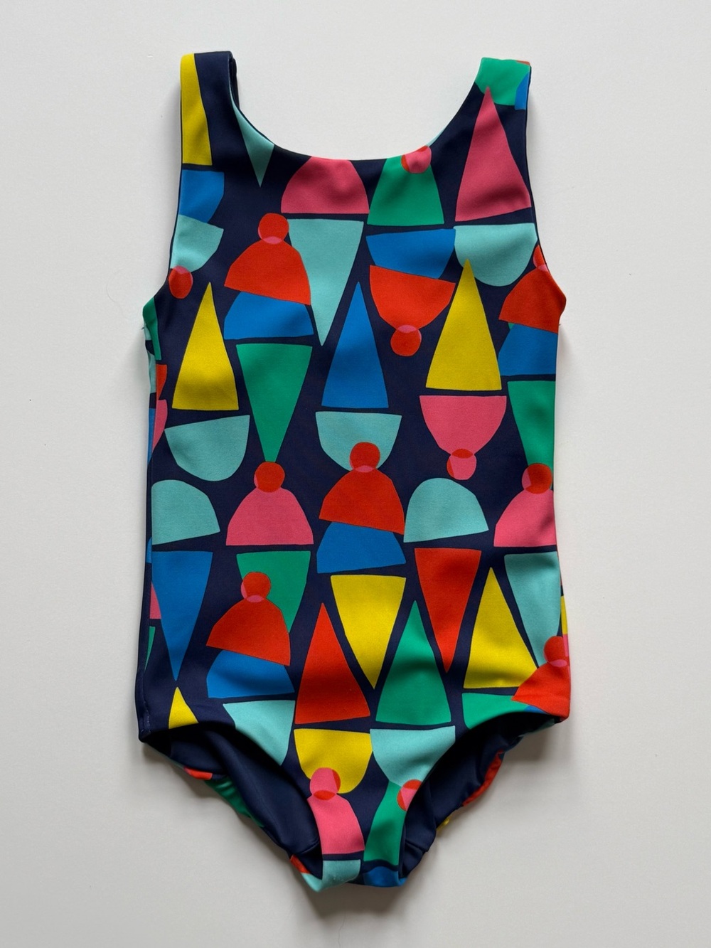Hanna Andersson Girls Reversible One-Piece Swimsuit, Snow Cone - Size 2T